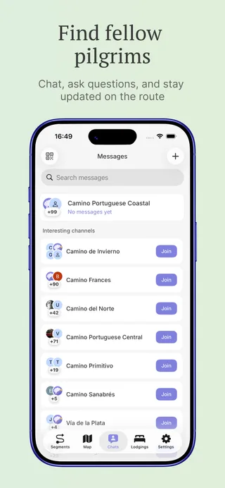 Route chats: a channel for every Camino where pilgrims ask questions and share what is ahead