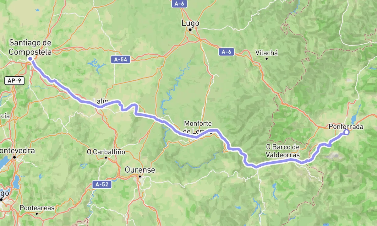 Camino de Invierno on the map
